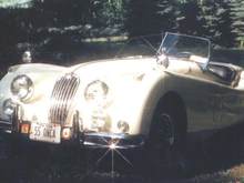 An older photo of the XK-140 MC taken in 1991 before it was trashed.  In concourse condition but also driven on special occasions.