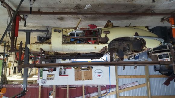 OTS picture flipped, is actually hanging from jig. 
Bolted right to points-