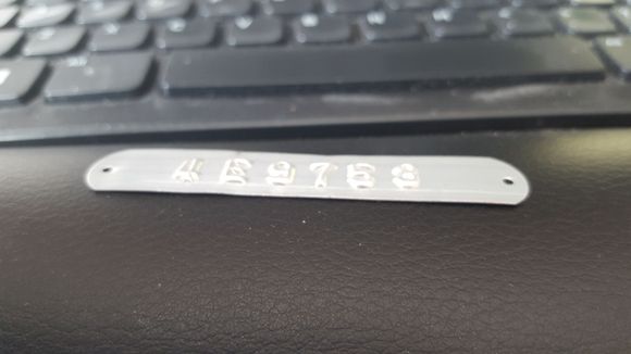 shows raised letters/numbers