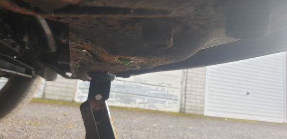 This is the front cross member dripping coolant