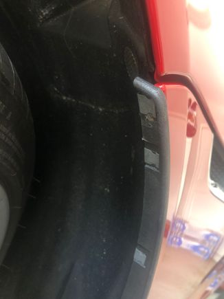 I also added one addition clip at the top edge, I trimmed a notch as well to allow the clip to seat completely on the fender lip 