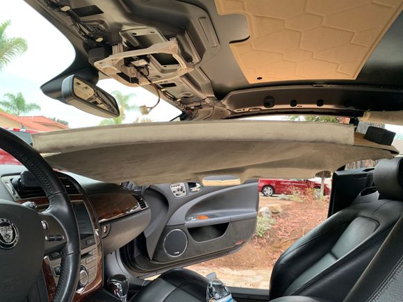 inside view of headliner board before exiting out passenger side.