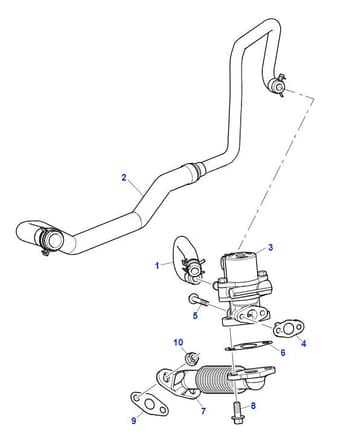 JLR parts book tech drawing Outlet hose #2