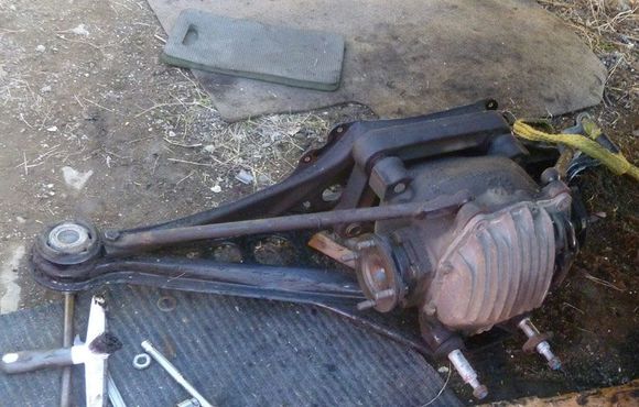 Diff released, half shafts and wishbones off.