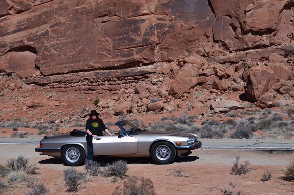 At the entrance to Arches National Park UT