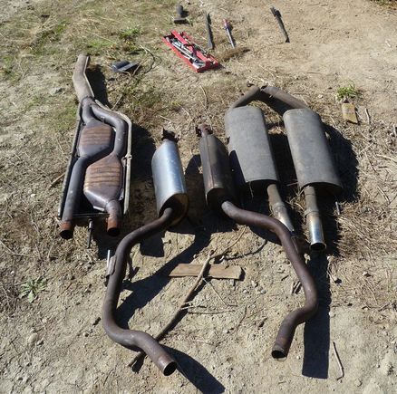 94MY Jaguar XJ40 stainless steel exhaust system - I cleaned up one muffler for the pic!