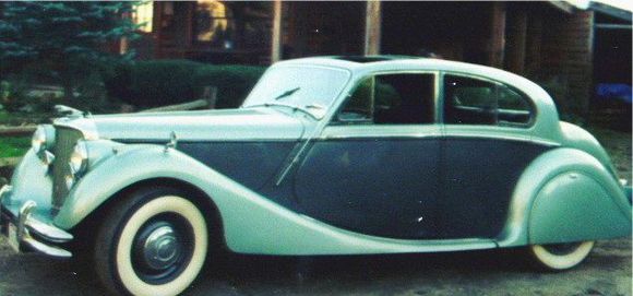 1950 Jaguar Mark V FHC.  Great runner & VGC. Totally trashed while I was in hospital - some parts removed & used on Mk V DHC.