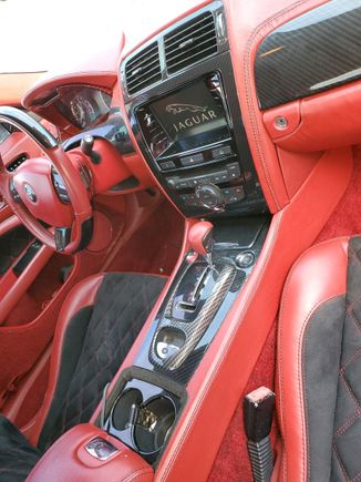 Jaguar XK trim Hyro Dipped wood converted to carbon fiber
