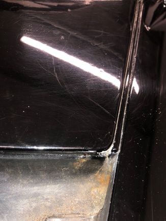 Signs of cosmetic repairs to the scuttle