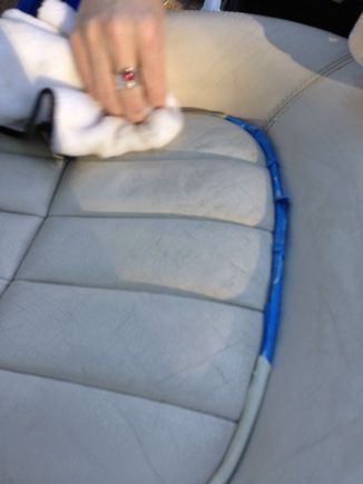 Regular blue painters tape cut in half lengthwise to tape the piping.