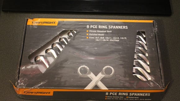8 Ring Spanners cost me £4 that's only 50p each!