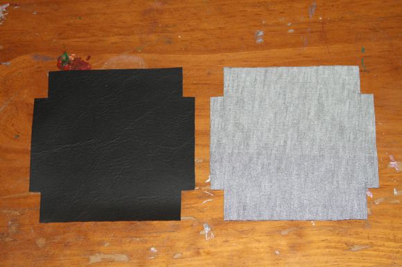 Inside and outside of vinyl cutout for left and right upper boot