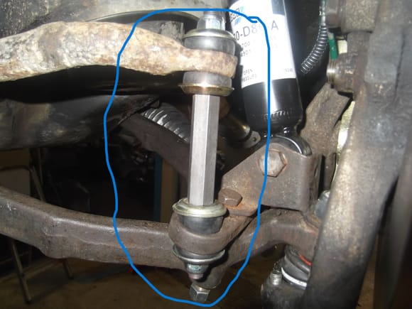 ANti roll bar drop link. Rubbers need to be chnaged, and the metal link itself if worn.