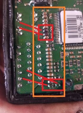 ABS Module JLM20556 - edited. This picture showcases the bottom two capacitors that were swapped with the brown ones in the upper row. I believe this repair has created an unclear-able c1175 code for me because the ABS module can't read AC voltage incoming through the drivers rear wheel speed sensor.