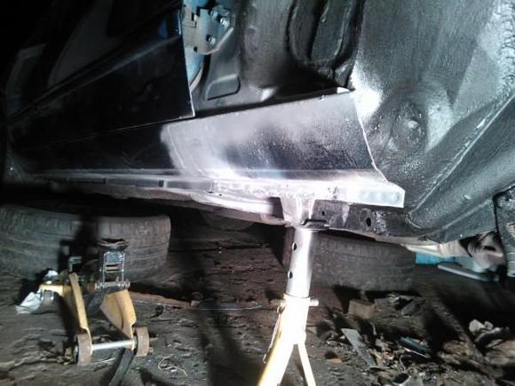 Sill panel in, welds flushed off...
