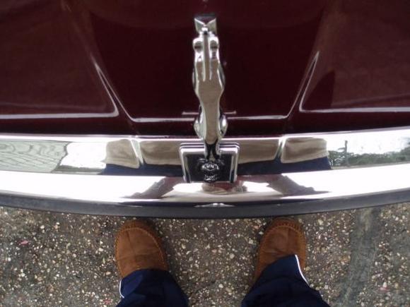 Bonnet open, looking down