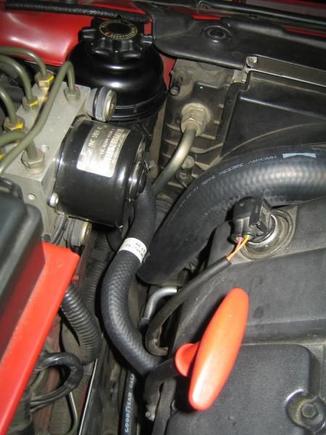 New P/S suction hose.  If you do not have the ratchet clamp tool to remove the spring clamp off the pump you are in for a very long day.