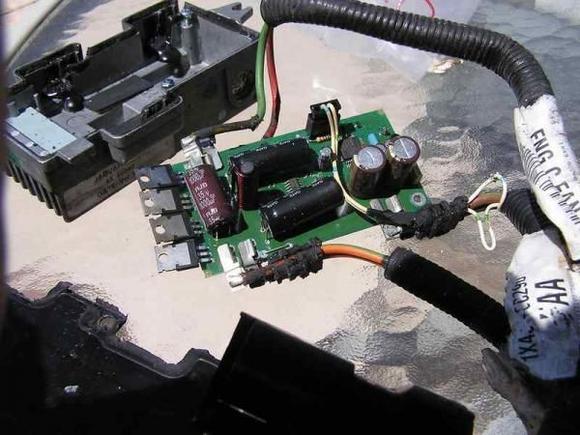 The five electrolytic caps are easy to get and get to