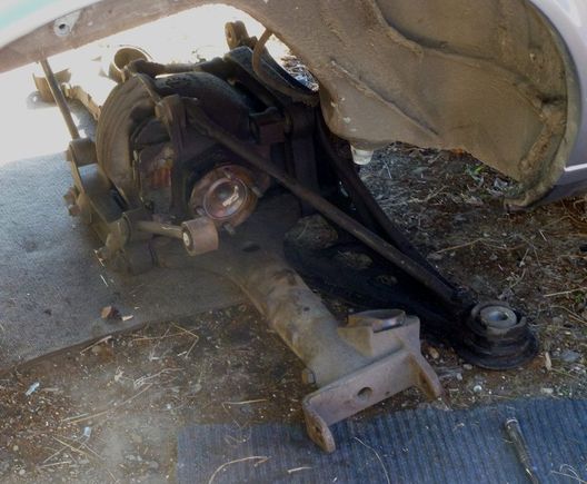Rear end removed from the parts car