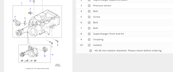 	
49.38 mm isolator diameter. 
Please check before ordering.
C2D60916