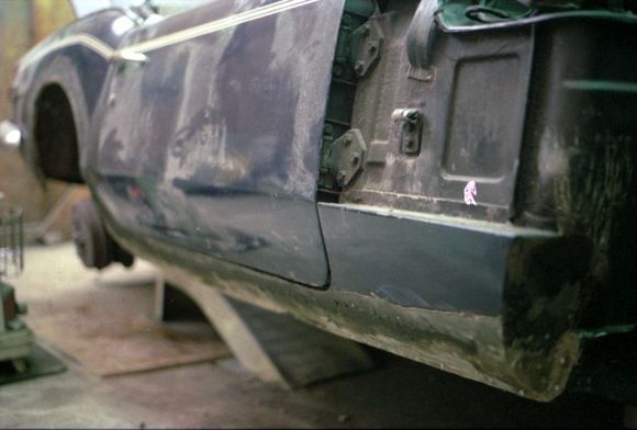 fibreglass section pop-riveted in, front