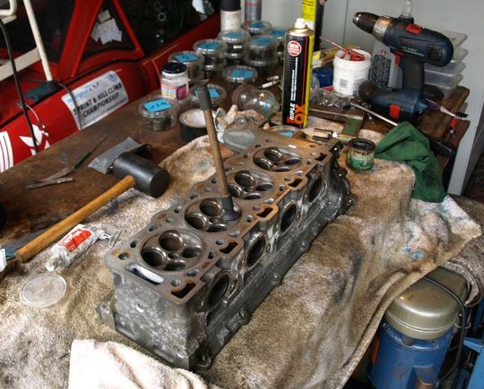 High-tech valve lapping technology. Required liberal amounts of elbow grease.