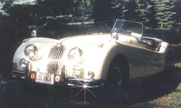 An older photo of the XK-140 MC taken in 1991 before it was trashed.  In concourse condition but also driven on special occasions.