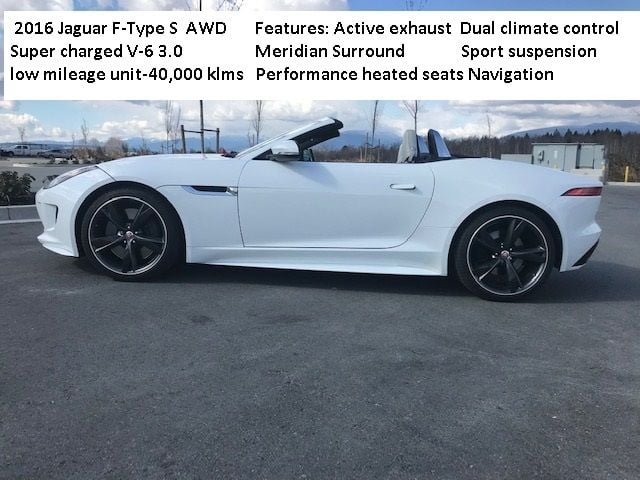 2016 Jaguar F-Type - Summer sun is here and nothing is better than F-Type Convertible - Used - VIN SAJXJ6FV9G8K26665 - 40,000 Miles - 6 cyl - AWD - Automatic - Convertible - White - Pitt Meadows, BC V3Y 1N, Canada