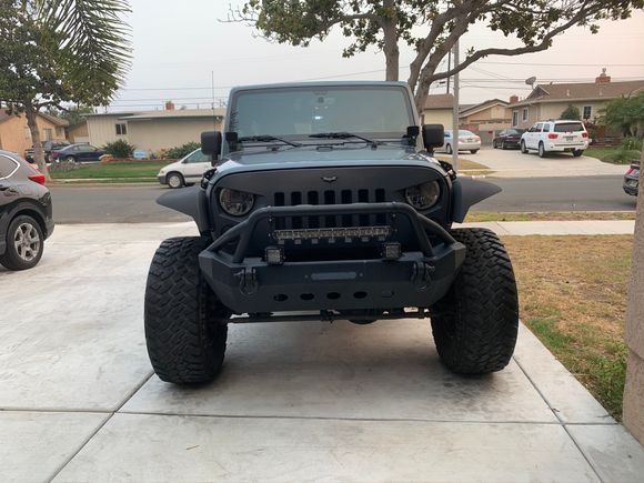 Smittybilt XRC Bumpers on both front and rear with the tire carrier