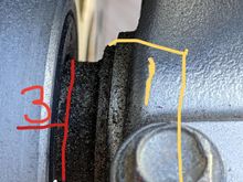 #1 Yellow - 1.02"
#2 White -.78"
#3 Red - .24"