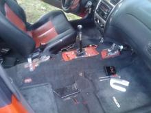 detailing the interior.....carpet was really dirty between the seats and the consol.