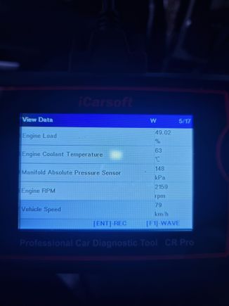 Freezeframe data for the o2 sensor code