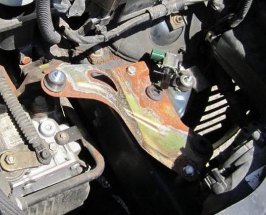 Stock Rusty Bracket Under Air Box.  You can use this to mount an aftermarket air filter like K&amp;N, but I would strongly replace it, remove rust underneath and re-paint as necessary.  Or do what i did and build a aluminum Heat Baffle.