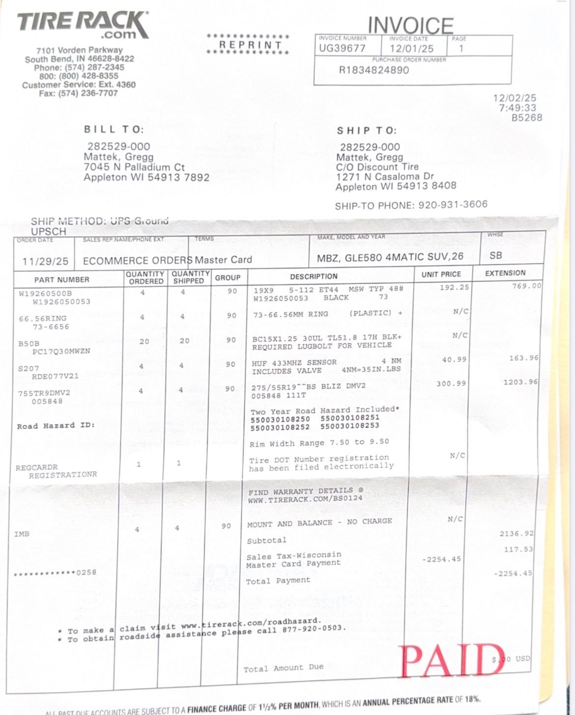 Wheels and Tires/Axles - Winter tire/wheel set from 2025 GLE - Used - -1 to 2027  All Models - Appleton, WI 54913, United States
