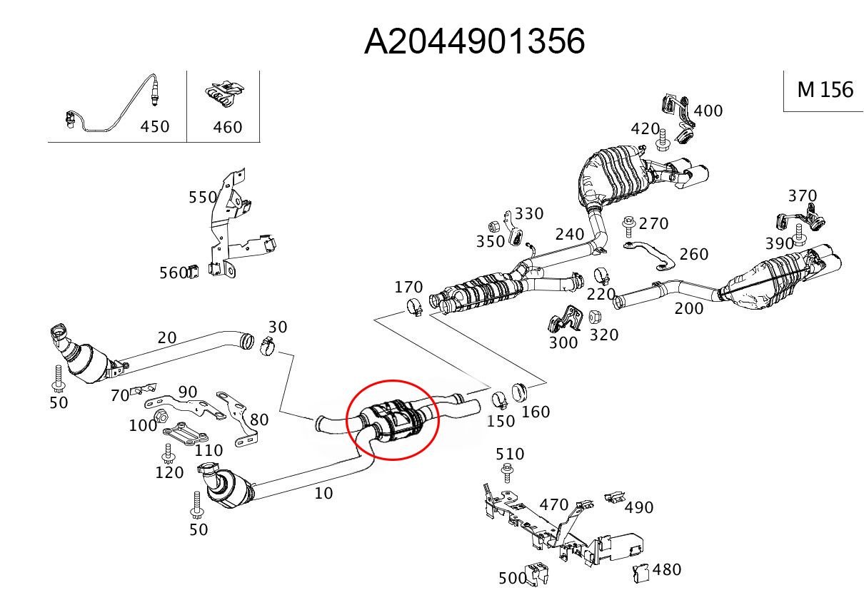 Engine - Exhaust - Mercedes W204 C63 AMG Exhaust Secondary Cat OEM 2008-2015 A2044901356 - Used - 2008 to 2015 Mercedes-Benz C63 AMG - Olathe, KS 66062, United States
