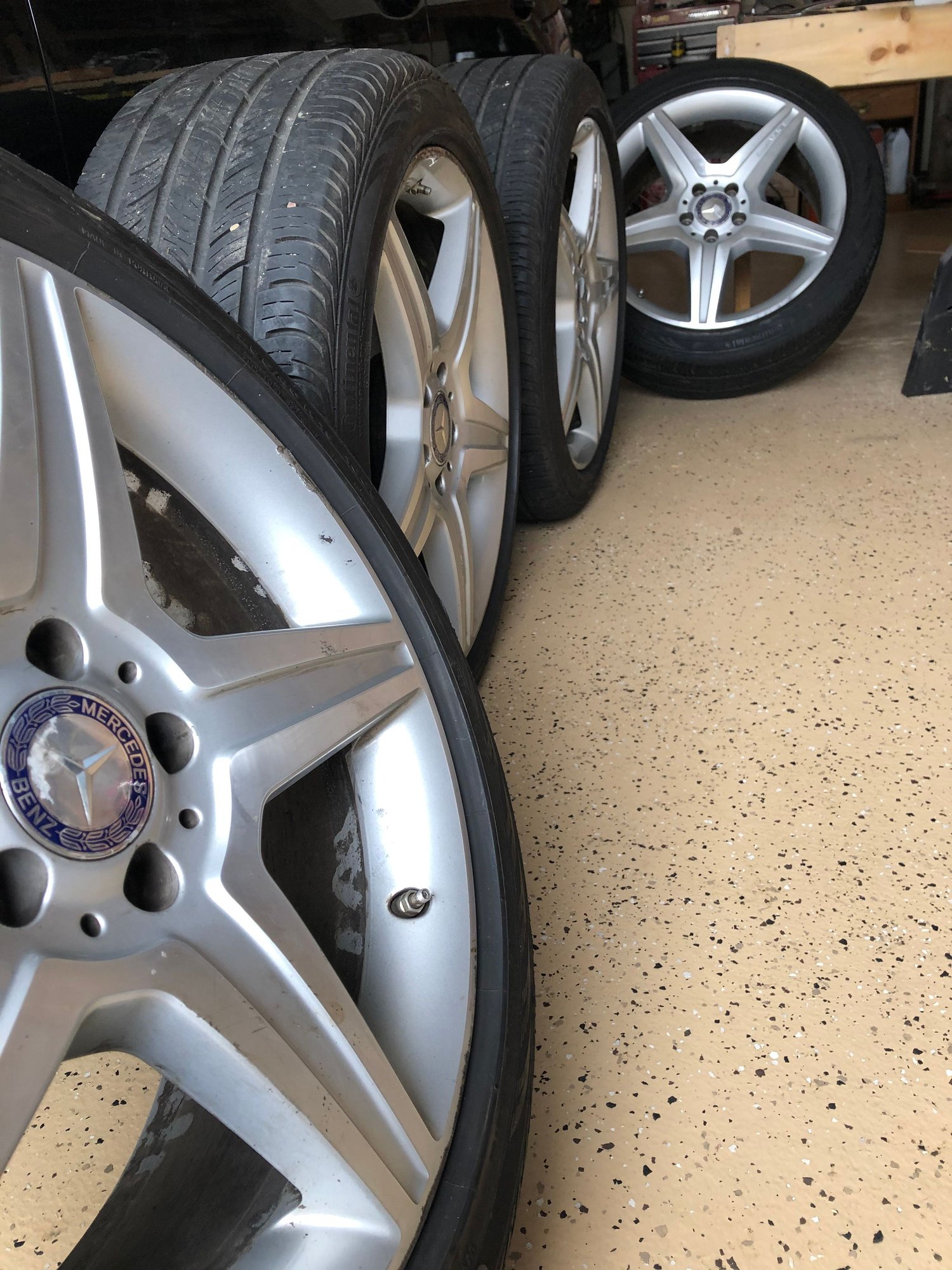 Wheels and Tires/Axles - 19" AMG 5 Spoke Rims with 255 40 R19 100V Continental ContiProContact $800obo - Used - All Years Mercedes-Benz All Models - Urbandale, IA 50323, United States