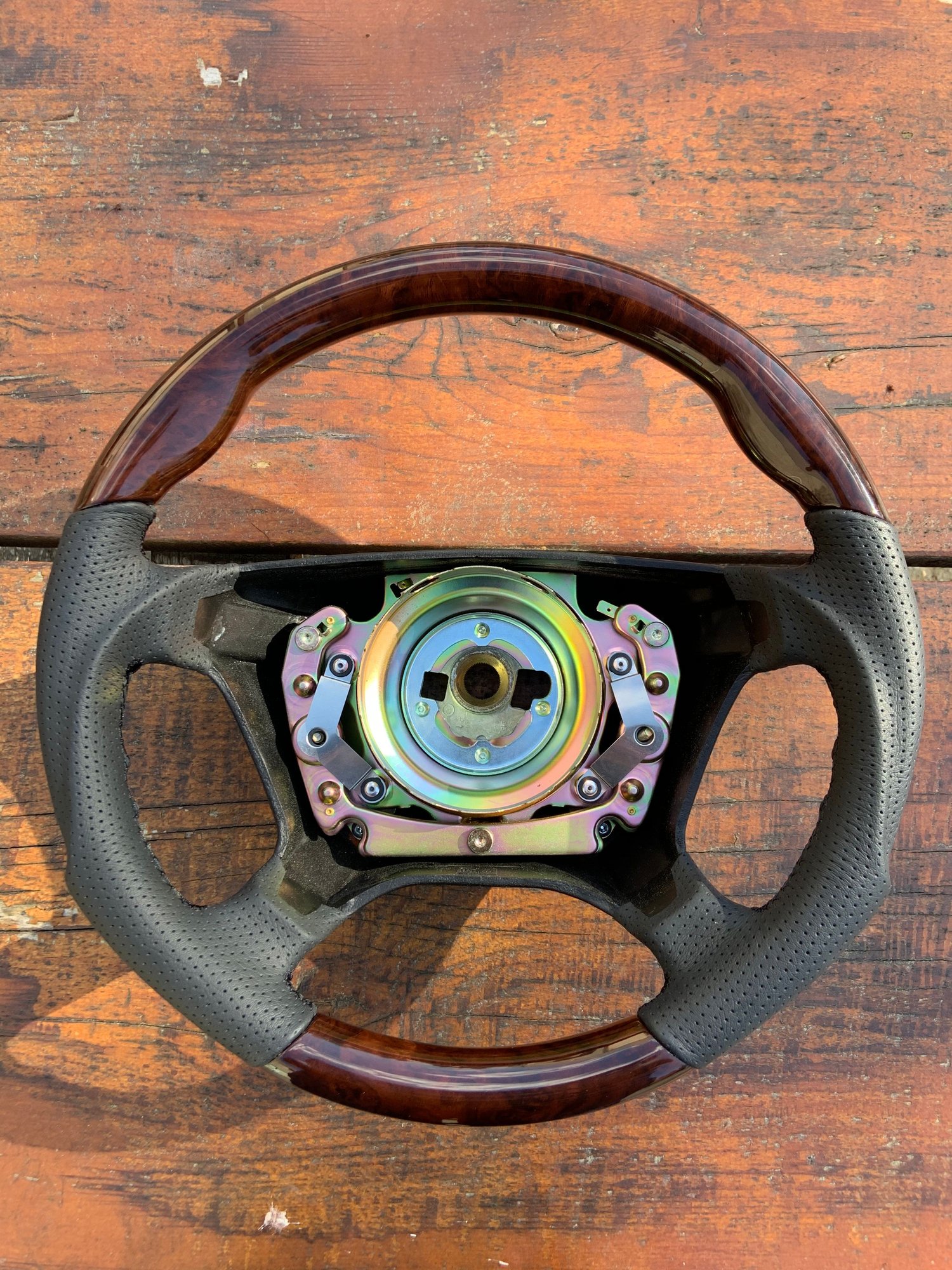 Steering/Suspension - Burl Wood Reupholstered Steering wheel w210 - New - 2000 to 2002 Mercedes-Benz E55 AMG - Woodinville, WA 98072, United States