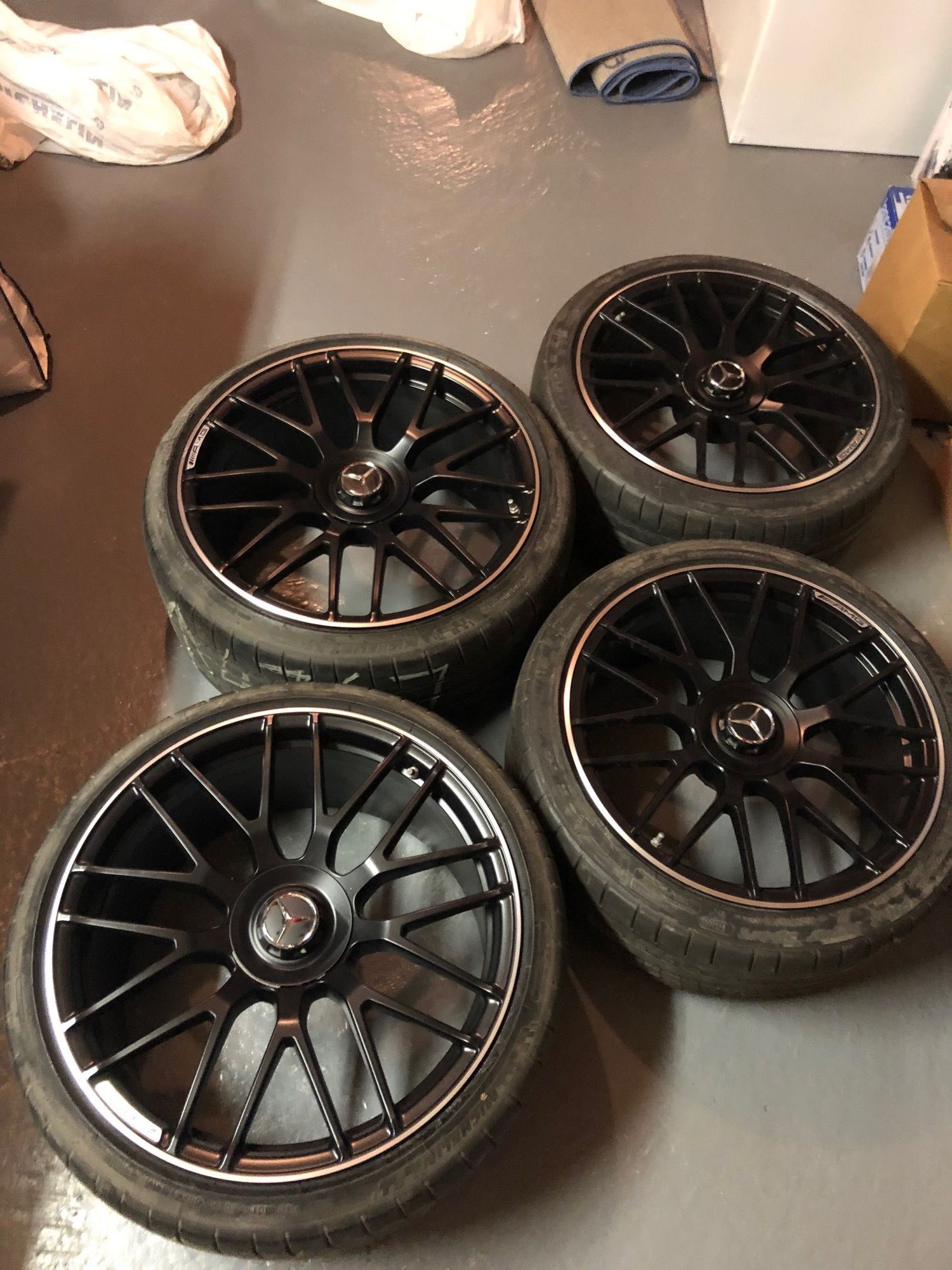 Wheels and Tires/Axles - 19/20" C63S Black Multi-spoke AMG rims with Michelin PSS - New - 2016 to 2020 Mercedes-Benz C63 AMG S - Toronto, ON L3R4T1, Canada