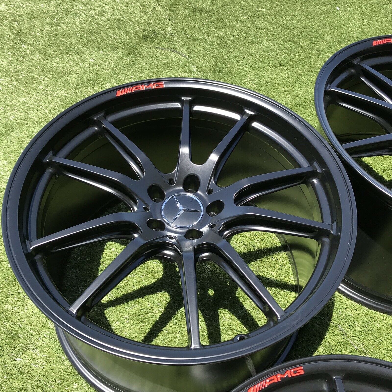 Wheels and Tires/Axles - 19" 20" Mercedes AMG Black Rims for GT-R GTS GT GTC w/ Red AMG Lettering - New - Corona, CA 92882, United States