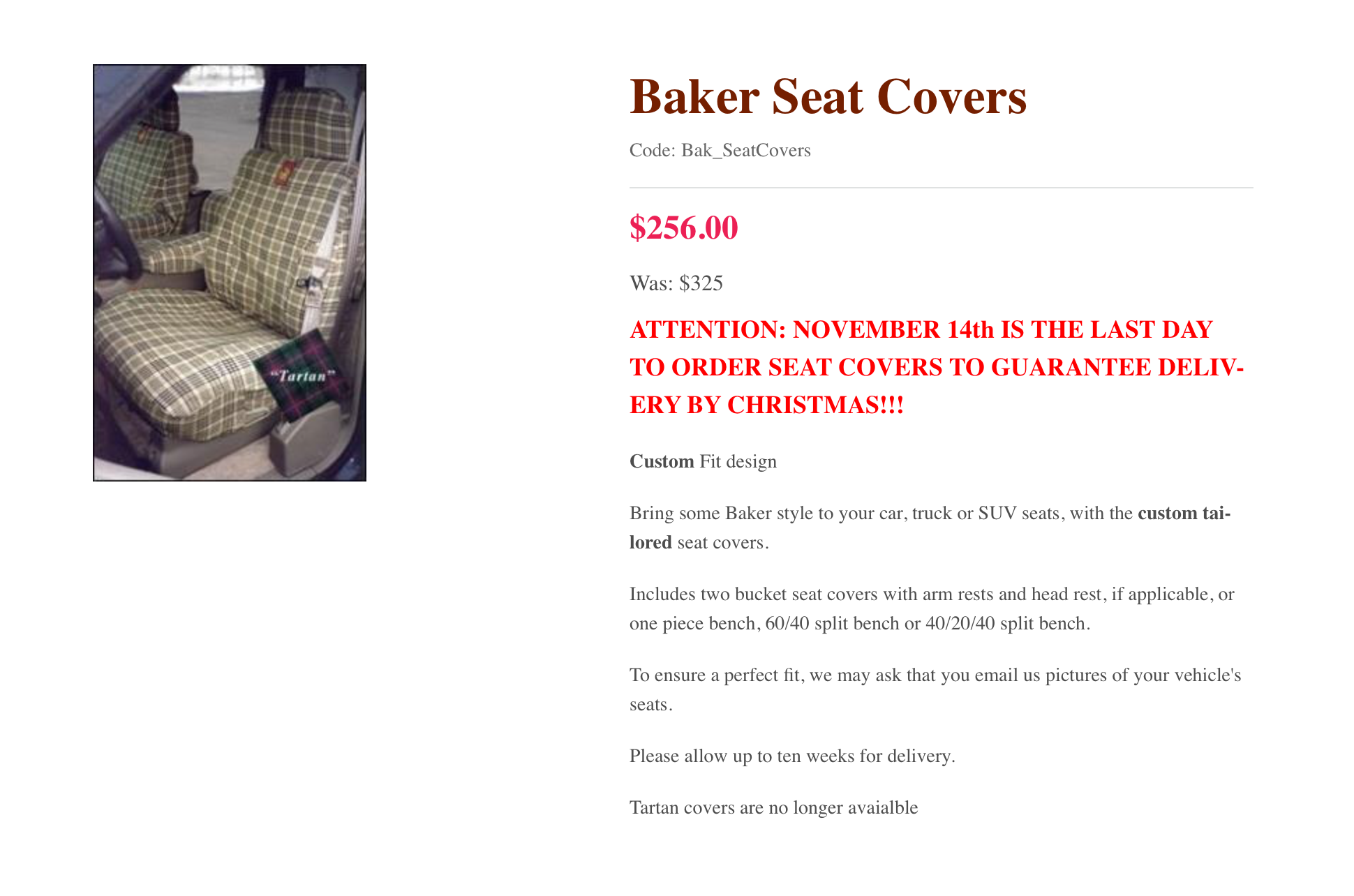 Baker Seat Covers Suv Mercedes Glk North Hollywood Ca