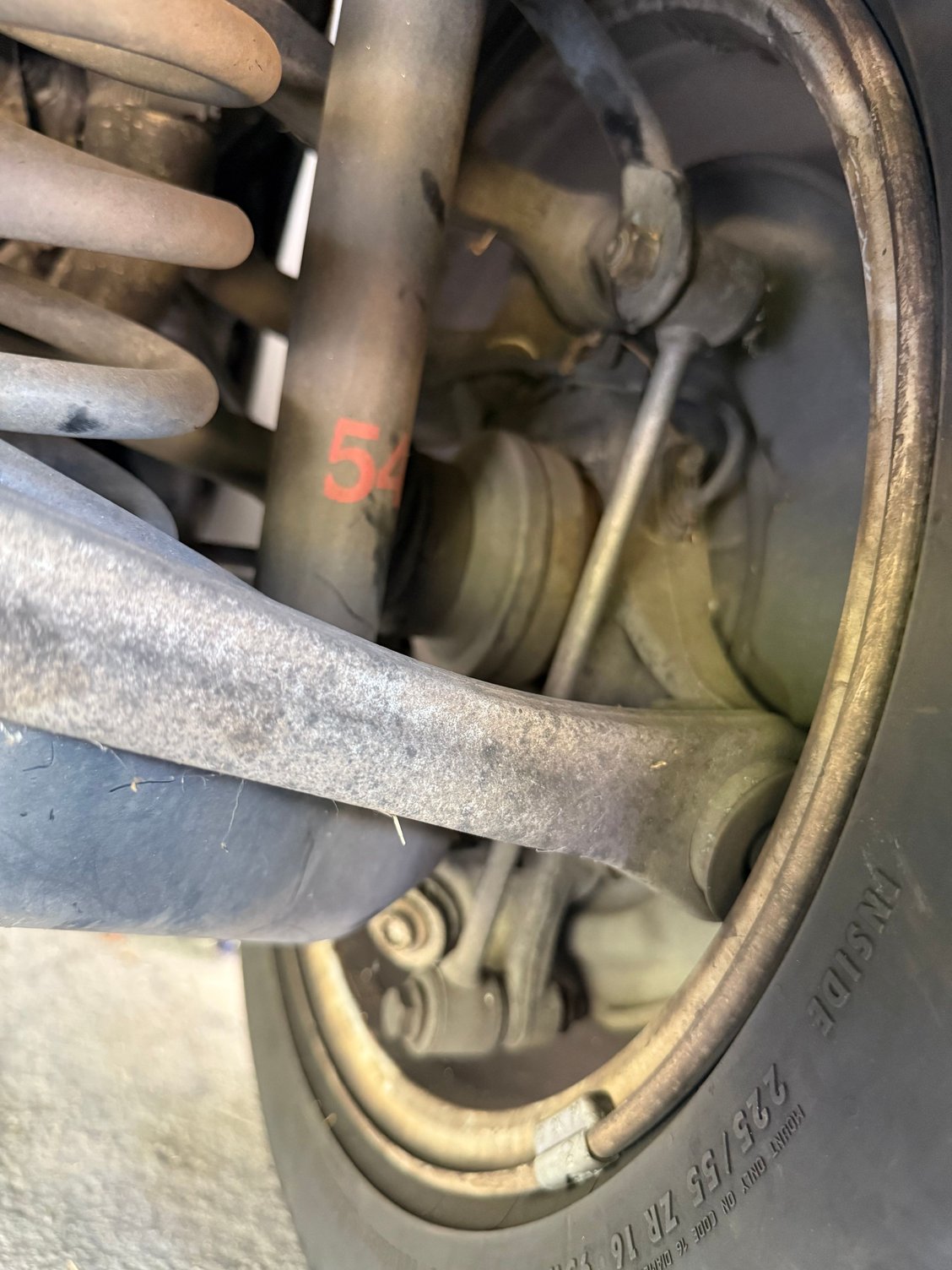 Passenger side rear wheel 