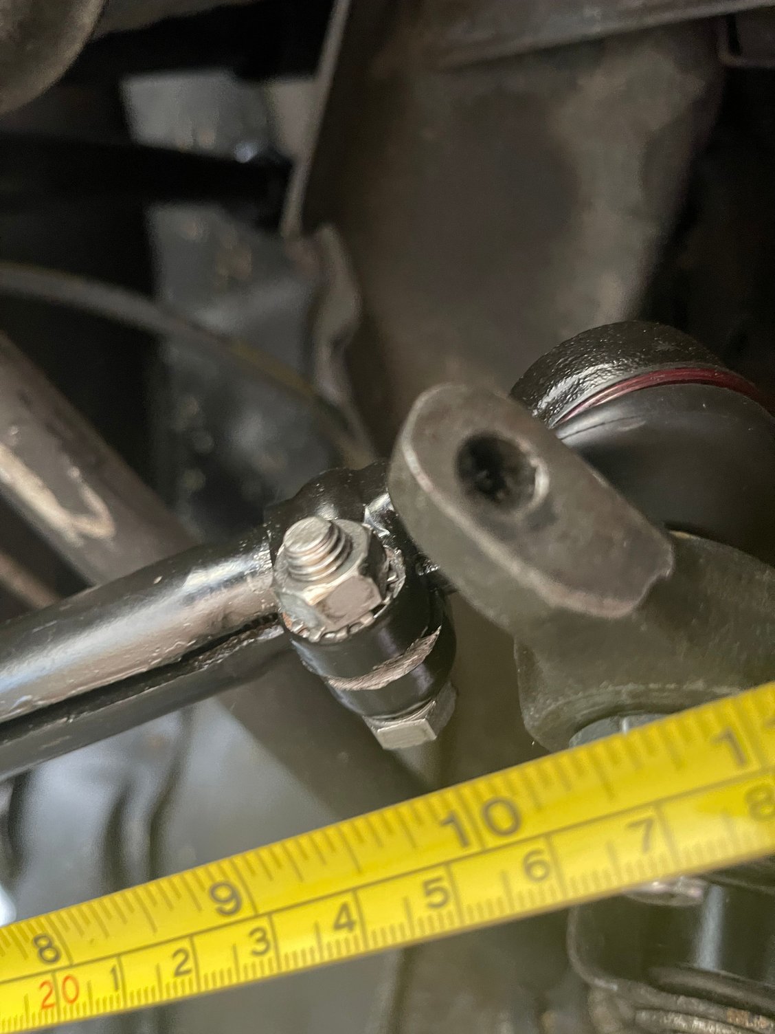 Yet it�s 10 1/2� on passenger side tie rod assembly with not much more room for further adjustment 