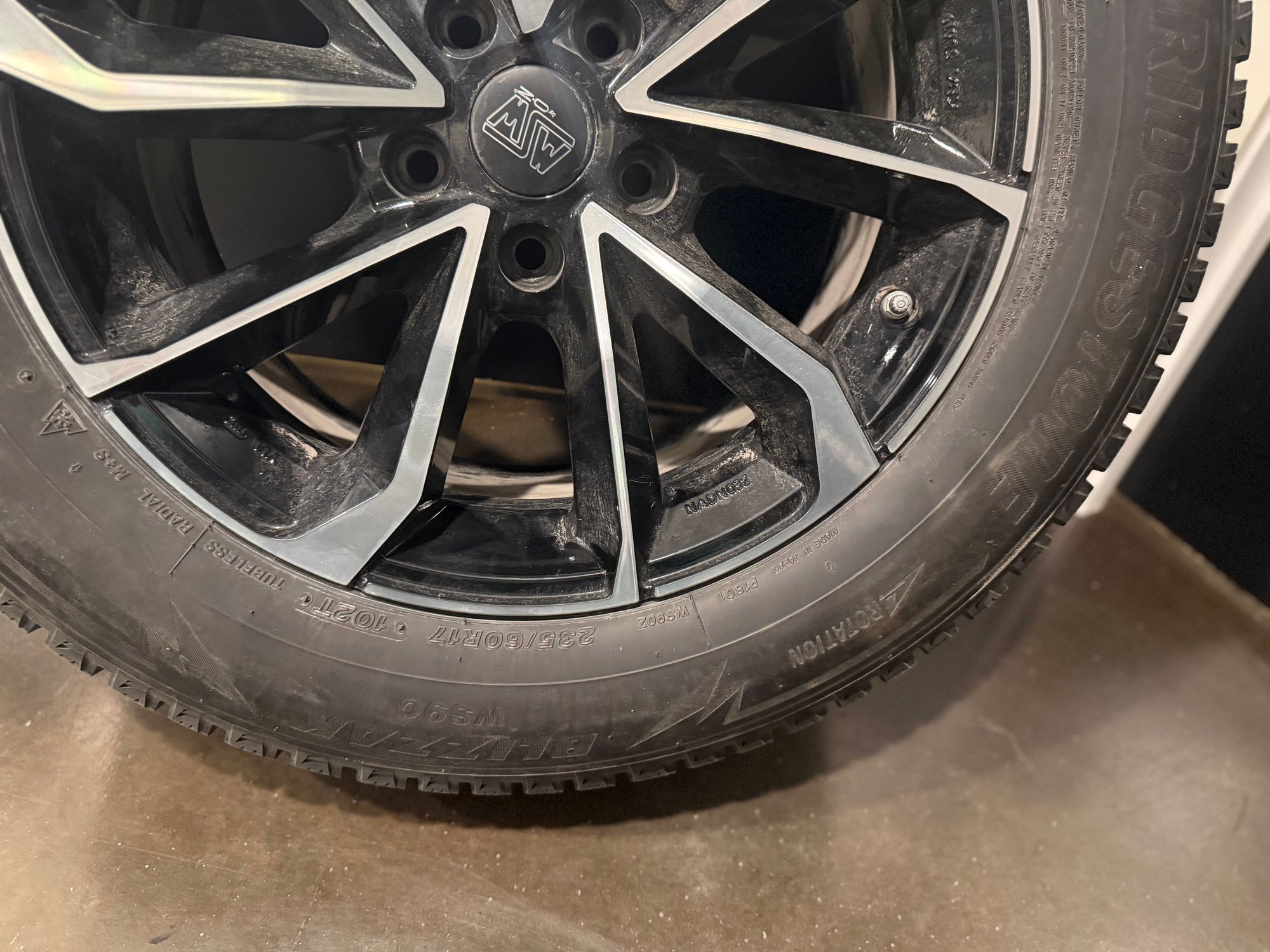 Wheels and Tires/Axles - 17 inch Snow tires Bridgestone Blizzak WS90 with Wheels GLB - Used - -1 to 2027  All Models - Bemidji, MN 56601, United States