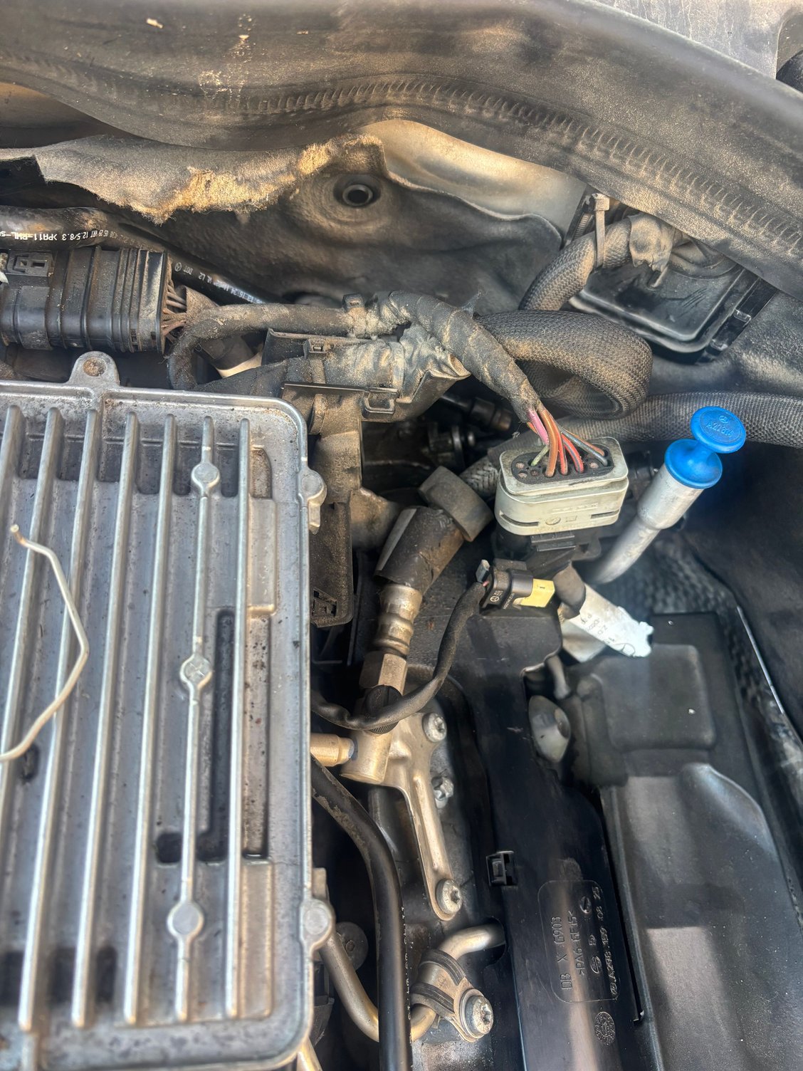 Rear of the engine, drivers side.