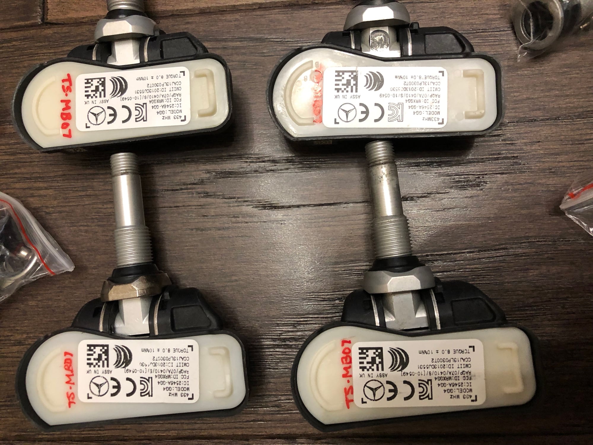 Wheels and Tires/Axles - W205 C Class OEM Tire Pressure Sensors 4x Set - Used - 2015 to 2019 Mercedes-Benz C63 AMG S - Centennial, CO 80015, United States