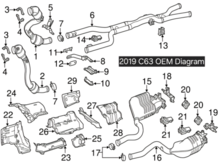 2019 C63 OEM diagram from Mercedes Benz parts for sale website