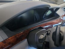 2010 S550. The steering column comes up to the bottom of the dash.