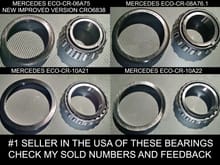 Mercedes rear differential 4 bearing set on ebay for models listed