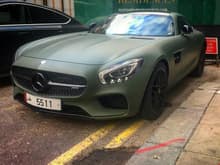 Military Green Mercedes Benz AMG GTS from Qatar. 
Location: London, United Kingdom