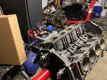 Current view of the right side of my garage. If you look closely you’ll see 

Getrag420 6-speed manual trans (Bmw)
5hp24 5 speed auto trans (Bmw)
M62tu44 v8 engine (Bmw)
M113K torn down 
M113 55 n/a